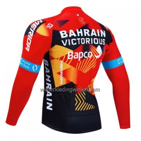 Wielershirt 2023 Bahrain Victorious Lange Mouw Rood Zwart